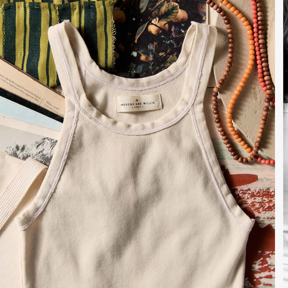 imogene + willie Vintage White Ribbed Racerback Tank